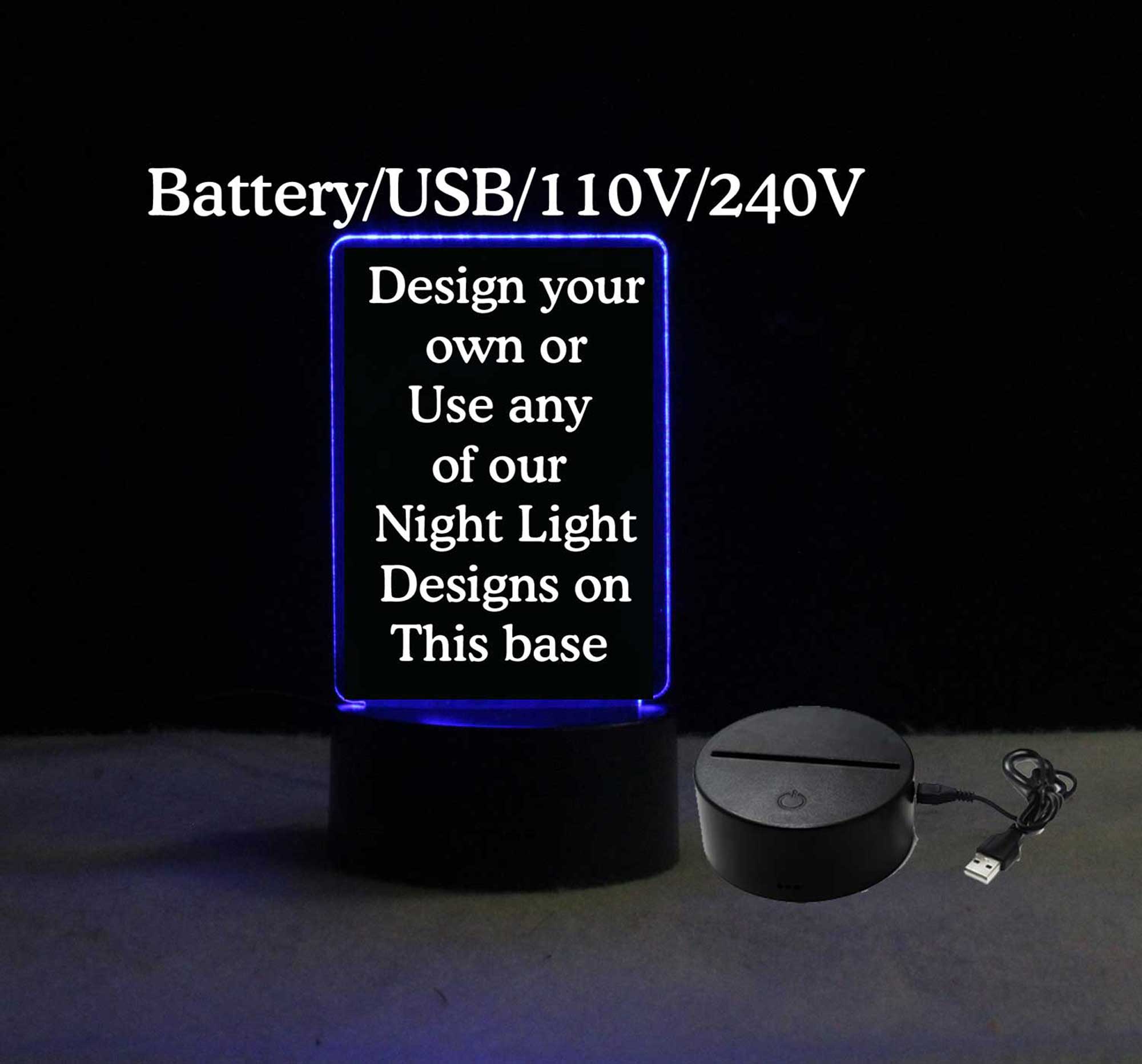 Personalized USB/110Vbattery custom sign, night light 